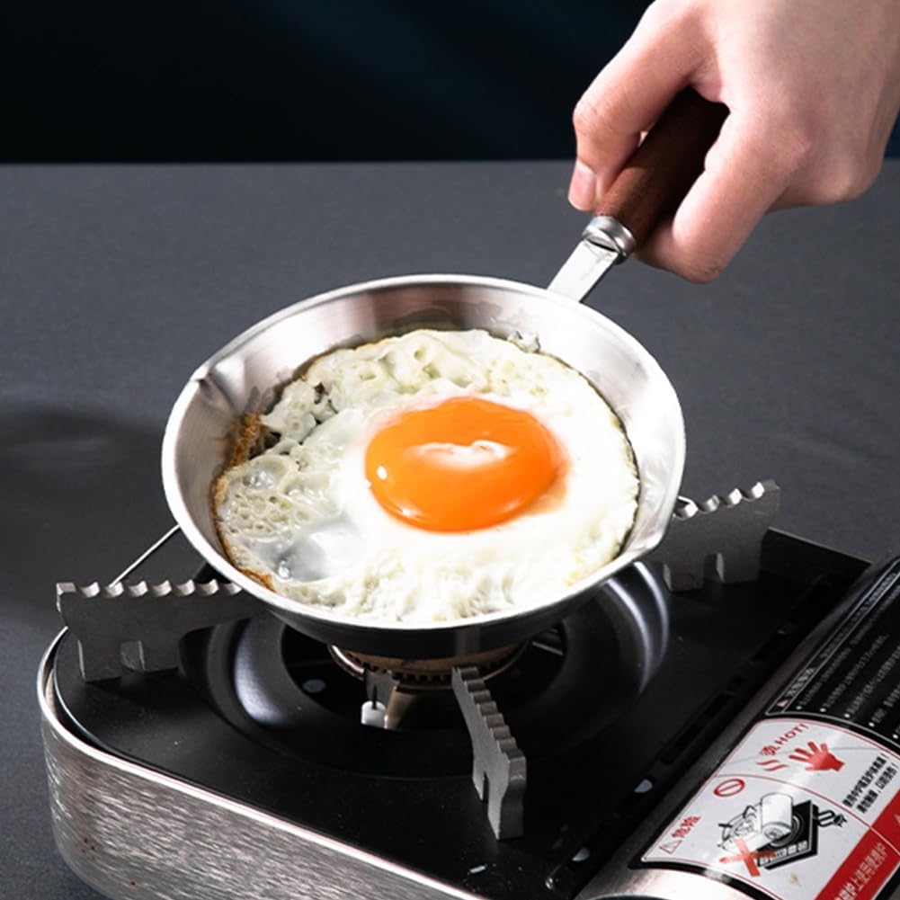 Sartén pequeña de acero inoxidable Garvee con mango de madera